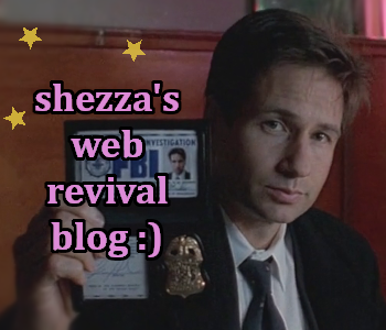 mobile friendly header image of Fox Mulder that says "Shezzas web revival blog"